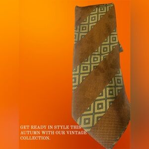 Giorgio Armani Cravatte 100% silk tie Made in Italy Brown/Grey Vntg.  EUC